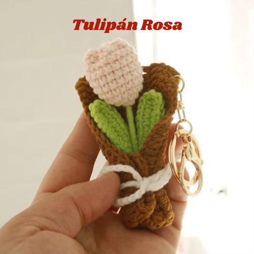 Llavero de Flor Tejida a Mano